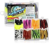 Trout Magnet 85 Piece Panfish Magnet Kit, with A Longer Shad Dart Hook, Includes 70 Split Tail Grub Bodies, 15 Black Size 8 Hooks, Catches All Types of Fish