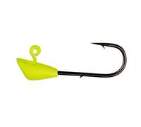 Trout Magnet Jig Heads - 1/64 oz Chartreuse 25 Pack - Shad Dart Head Shape Hook with Lure Body Securing Barb - Balanced Jigs and Hooks for Trout Crappie Bass Panfish - Freshwater Saltwater Fishing