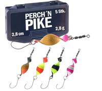 Trout Spoon Set for Trout and Perch, Trout Bait Including Box for Fishing with UL Bait in Two Sizes, Fishing Accessories for Fishing with Spoons, 5 or 10 Pieces (5 x 2.8 cm / 2.8 g)