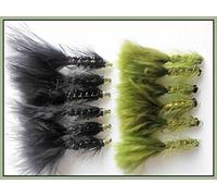 Troutflies UK Lures 12 Black and Olive Conehead Lure Fishing Flies