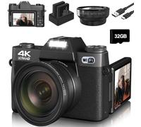 Trovoro - Trovoro Digital Camera, 2025 New 56 Million Hd Pixels 4k Digital Camera, 3.0 Hd Folding Screen, Support Wifi Function, Time Lapse Video Function, Time Lapse Photography (Black, B)