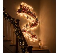 Troxel Christmas Decorations, Christmas Magic Trail Wall Light | Train Tree Star LED Cascading Holiday Decoration, Waterproof Christmas Wall Decor for Living Room, Bedroom 120cm E