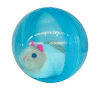 Troxel Self-Rolling Interactive Cat Ball Toy Automatic Electric Simulation Animal Moving Plush Hamster Rabbit Inside Durable ABS for Cats Dogs Yellow & White
