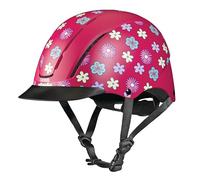 Troxel Spirit Riding Helmet Full Coverage Low Profile Adjustable Design Safety Riding Gear Large (7-3/8-7-3/4) Retro Flower
