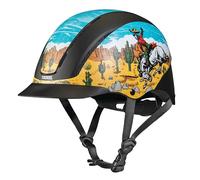 Troxel Spirit Riding Helmet Full Coverage Low Profile Adjustable Design Safety Riding Gear Medium (7-7-3/8) Bucking Bronc