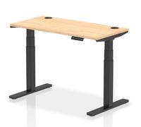 troy 120cm wooden adjustable laptop desk with black legs in maple