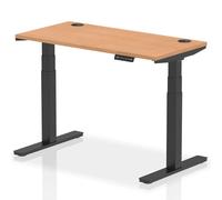 troy 120cm wooden adjustable laptop desk with black legs in oak