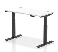 troy 120cm wooden adjustable laptop desk with black legs in white