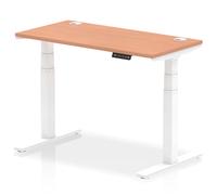 troy 120cm wooden adjustable laptop desk with white legs in beech