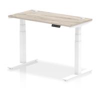 troy 120cm wooden adjustable laptop desk with white legs in grey oak