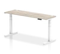 troy 180cm wooden adjustable laptop desk with white legs in grey oak