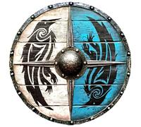 Troy Artefacts® Handcrafted 24-Inch Eivor Valhalla Raven Shield - Norse Viking Wall Decor