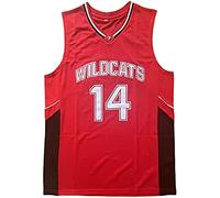 Troy Bolton Kids Wildcats #14 High School Basketball Shirt Youth T-Shirt, 14 Bolton Red, XL