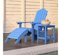 troy garden hdpe armchair with footstool and table in aqua blue