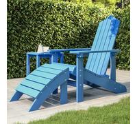 troy garden hdpe armchair with footstool in aqua blue