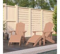 troy garden hdpe brown armchairs with footstools in pair
