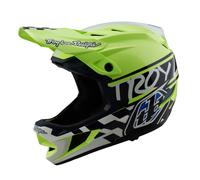 Troy Lee Designs D4 Polyacrylite Full Face MTB Mountain Bike Helmet Fifty-50 Navy/Glo Yellow
