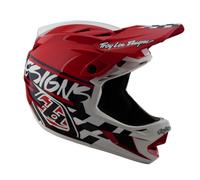 Troy Lee Design D4 Fifty-50 Poly Full Face Helmet - White / Red / XLarge