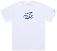 Troy Lee Designs Badge Short Sleeve T-Shirt, white-blue, size S for Men