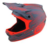 Troy Lee Designs D3 Fiberlite Full Face MTB Spiderstripe Grey/Red