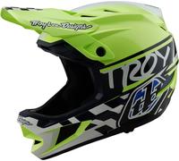 Troy Lee Designs D4 Mips Fifty-50 Polyacrylite Downhill Helm, black/white/neon yellow, size L (58/59)