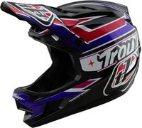 Troy Lee Designs D4 Mips Linear Polyacrylite Downhill Helm, black/white/red/blue, size XL (60/61)