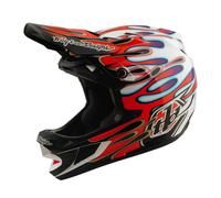 Troy Lee Designs D4 Overspray Composite Full Face Helmet - White / Red / Medium / 57cm / 58cm