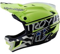 Troy Lee Designs D4 Polyacrylite Mips Full Face MTB Mountain Bike Helmet Fifty-50 Navy/Glo Yellow