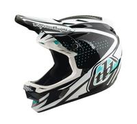 Troy Lee Designs D4 The Line Polyacrylite Full Face Helmet - Charcoal / White / Large / 58cm / 59cm