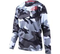 Troy Lee Designs Flowline Youth Long Sleeve MTB Mountain Bike Jersey Spray Camo White