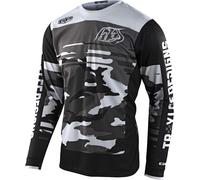 Troy Lee Designs GP Formula Camo Youth Motocross Jersey, black-grey-white, size L