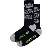 Troy Lee Designs Worldwide Perfomance Socks, black-grey, size S M for Men