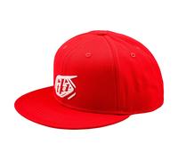 Troy Lee Designs Spring 2025 MX Badge Flat Bill Snapback Cap Team Red