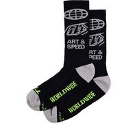 Troy Lee Designs Worldwide Perfomance Socks, black-grey, size S M for Men