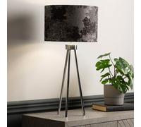troy linen shade silver inside table lamp with chrome tripod