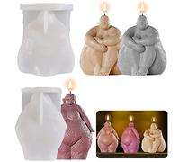 TROYSINC Body Candle Shape, Pack of 2 Plump Women Body Candle Shape, Fat Female Body Shape, Epoxy Human Shape, Body Stand Ornaments Resin Shape, 3D Candle Making Soap Mould