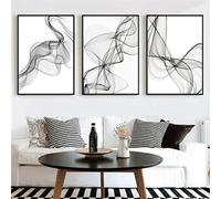 TROYSINC Designed Poster Set, Black and White Modern Canvas Abstract Wall Pictures, Art Line Pictures Without Frame, Poster for Living Room (50 x 70 cm)