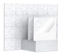 TroyStudio 20Pcs Self Adhesive Acoustic Panels, 12 x 12 x 0.3 Inches Felt Wall Covering Tiles Sound Absorbing Panel, Decorative Padding Reverb Echo Dampening Boards for Music Recording Home Studio