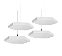 TroyStudio Acoustic Ceiling Panels - 14.2 X 12.4 X 1.2 Inches 4 Pcs Coated Fiberglass Hanging Drop Ceiling Tiles, Thick Sound Absorbing Wall Board for Office, Home Theater, Music Recording Studio