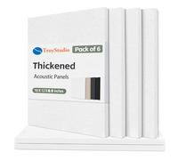 TroyStudio Acoustic Panel - 16 x 12 x 0.5 Inches 6 Pack Dense Thick Soundproofing and Sound Absorbing Panel, Wall and Ceiling Acoustical Treatment Felt Tiles for Recording Studio, Home