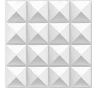 TroyStudio Acoustic Sound Diffuser Panels, 12 X 12 X 1 inches 16 Pcs PVC Plastic Wall Panel, Recording Studio Acoustical Treatments Diffusion Panel, 3D Art Decorative Ceiling Tiles (Pyramid, White)