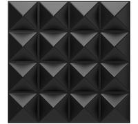 TroyStudio Acoustic Sound Diffuser Panels, 12 X 12 X 1 inches, 8 Pcs PVC Plastic, Black