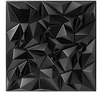TroyStudio Acoustic Sound Diffuser Panels, 19.7 X 19.7 X 1 inches 12 Pcs Black PVC Plastic 3D Wall Panel, Recording Studio Acoustical Treatment Diffusion panel, Art Decorative Ceiling Tiles
