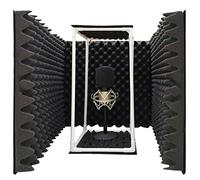 TroyStudio Microphone Isolation Shield, Reflection Filter for Desk Use, Large, Foldable, Work with All the Desk Mics, Recording Music Studio Vocal Booth, Sound Talk Box Podcast Streaming Equipment
