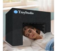 TroyStudio Soundproof Bed Tent, 23.6"x16"x16" Acoustic Foam Blackout Canopy, Portable AC Draft Blocker for Head, Sleep Cover for Night Shift Workers, Light Sleeper and Snoring Partner