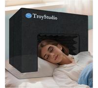 TroyStudio Soundproof Bed Tent, 23.6"x16"x16" Acoustic Foam Blackout Canopy, Portable AC Draft Blocker for Head, Sleep Cover for Night Shift Worker, Light Sleeper and Snoring Partner