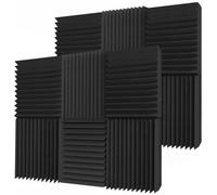 TroyStudio Thick Acoustic Foam Panels, 12 X 12 X 3 Inch 12 Pcs Broadband Sound Absorbing Foam, Dense Soundproof Padding Tile, Recording Studio Foam Absorber, Wedges Decorative 3D Wall Ceiling Panel