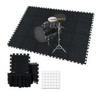 TroyStudio Thick Sound Absorbing Interlocking Floor Mats, 20 Pcs 11x 11 x 0.4 inches High Density Piano Carpet Drum Rug, Non-Slip Anti Vibration Soundproof Pads Acoustic Blankets for Music Studio