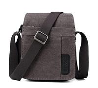 TRP0220 Troop London Classic Canvas Across Body Bag - Charcoal - H22 x W17 x D9cm