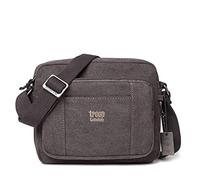 TRP0235 Troop London Classic Canvas Across Body Bag - Charcoal